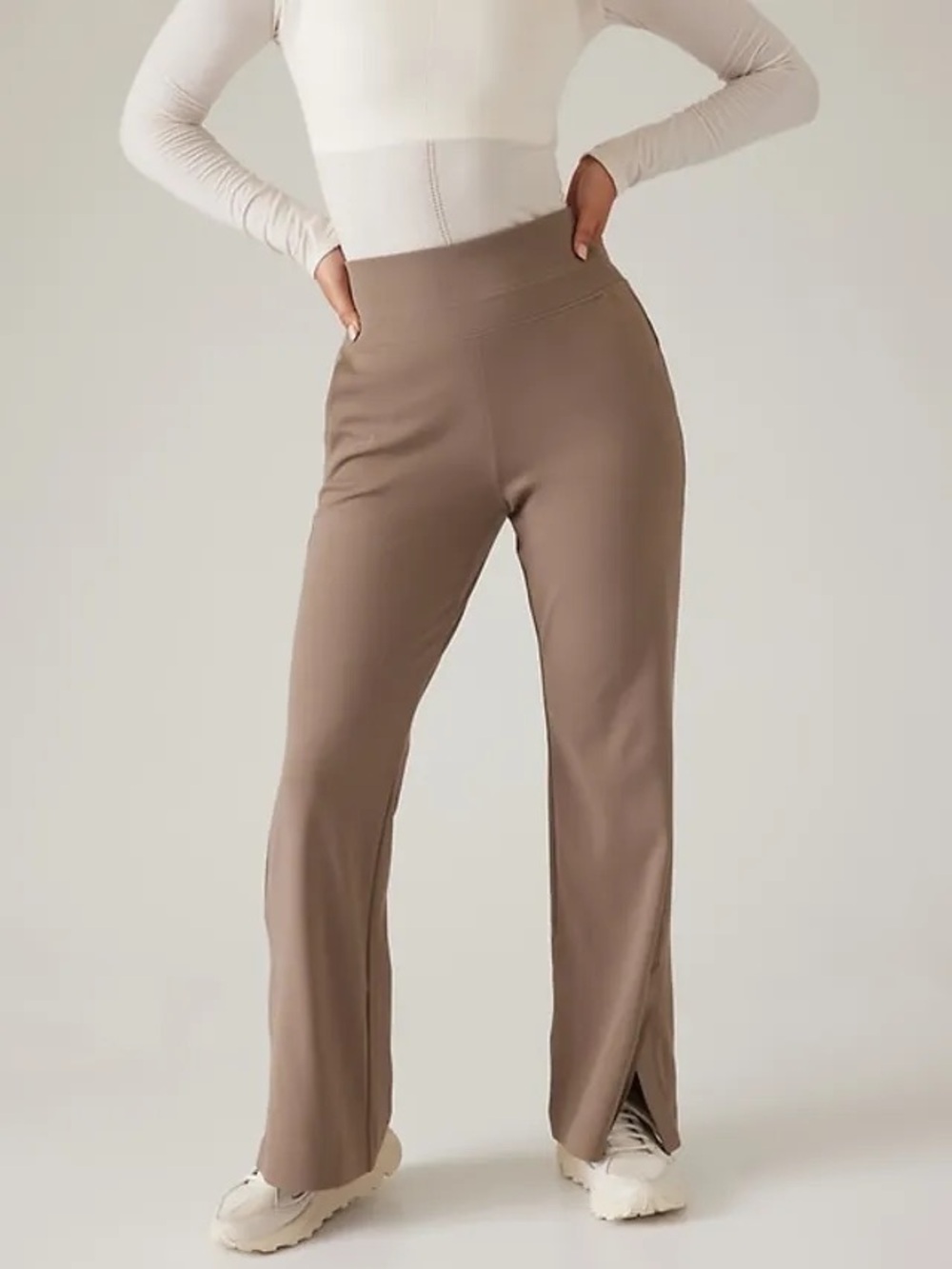 LAST CHANCE Athleta Venice High Waist Flare Taupe Pants